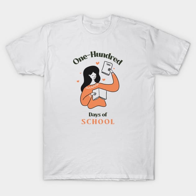 100 Days of School Teacher Student T-Shirt by DC Bell Design